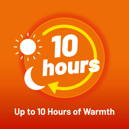 Up to 10 hours of warmth